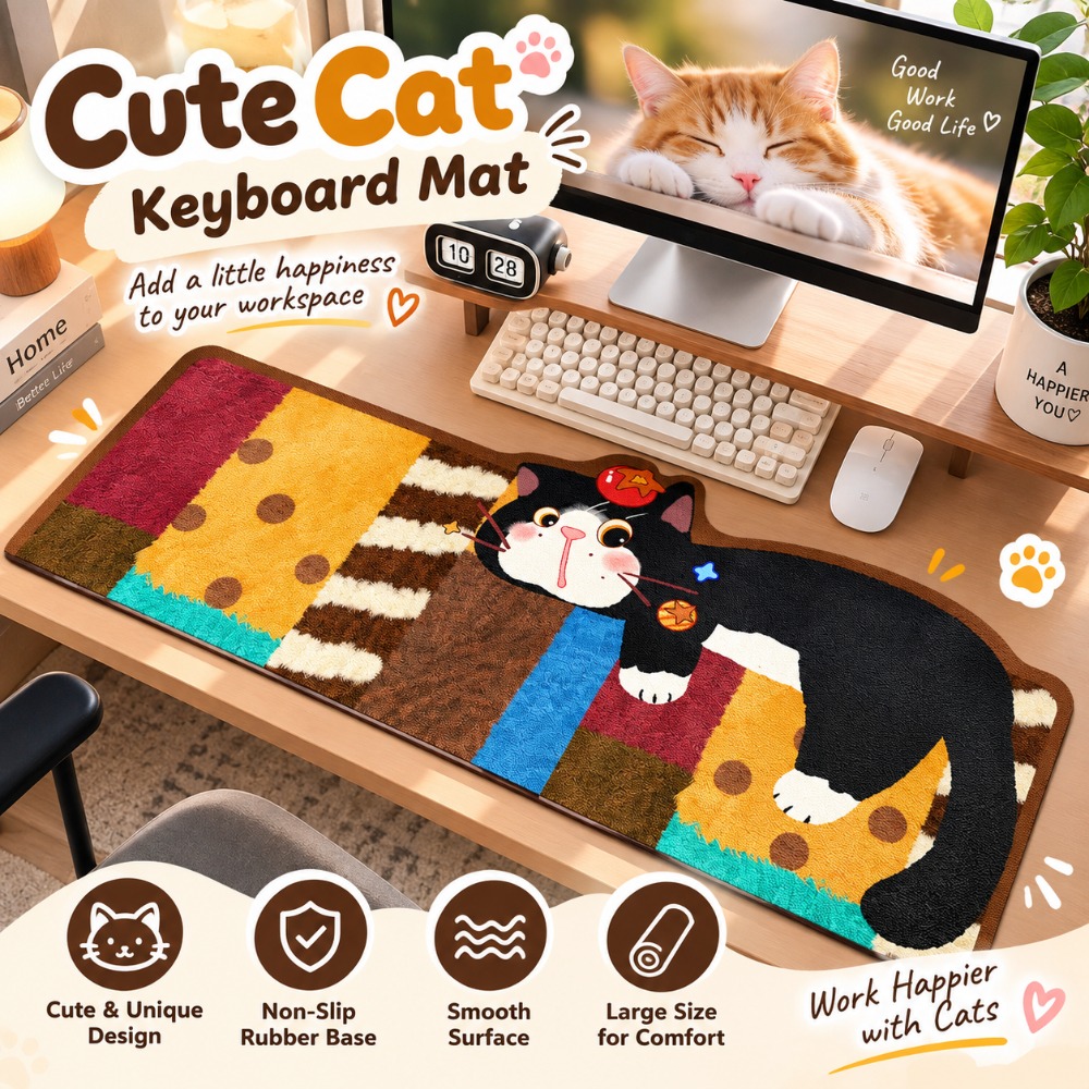 Cartoon Cat Pattern Rubber Mou - огляд і ціна Laptop Accessories Writing Pad