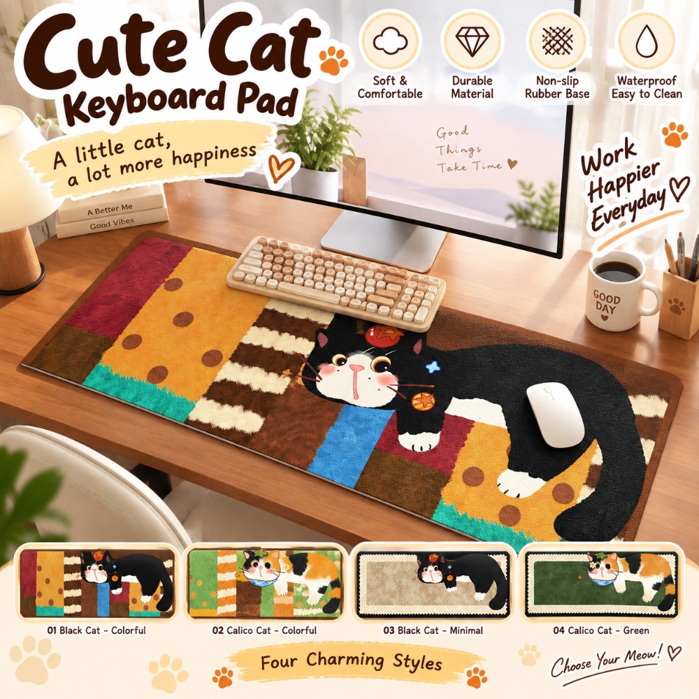 Cartoon Cat Pattern Rubber Mou - огляд і ціна Laptop Accessories Writing Pad