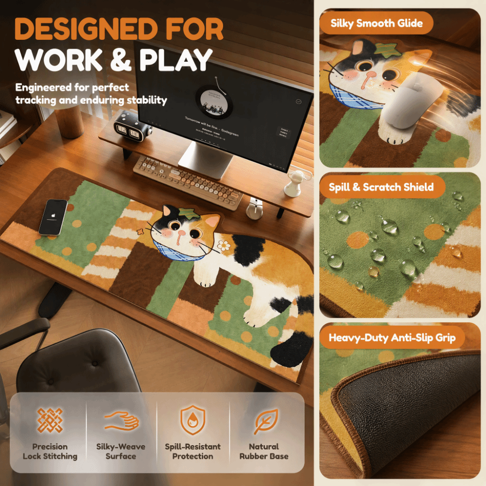 Cartoon Cat Pattern Rubber Mou - огляд і ціна Laptop Accessories Writing Pad