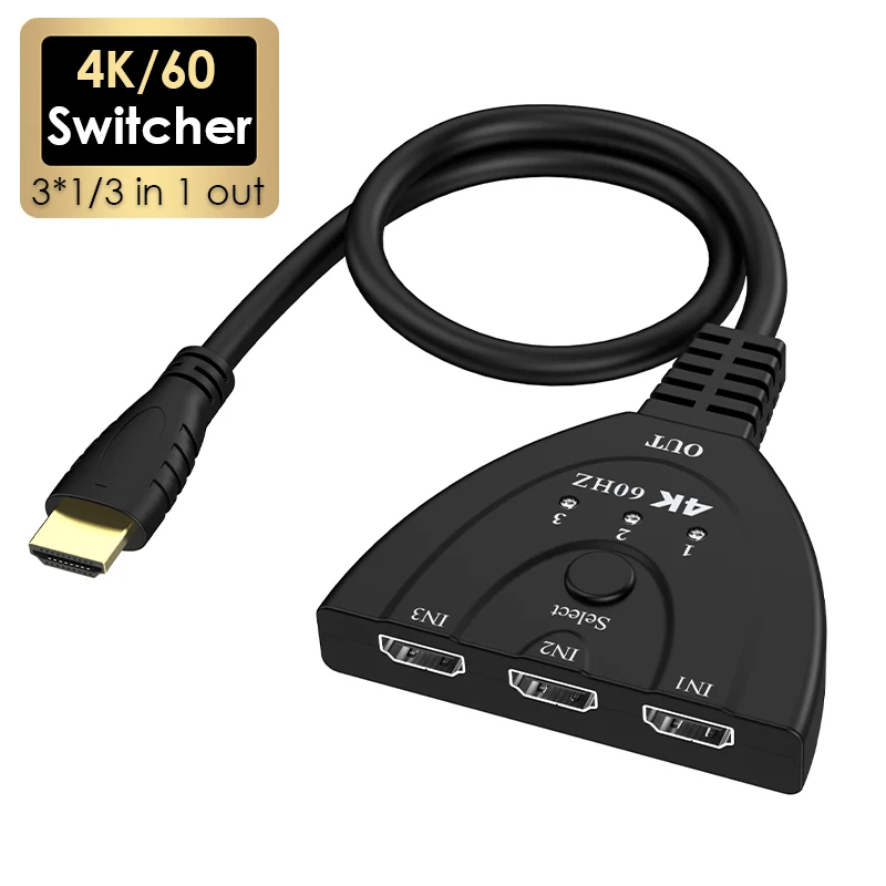 4K 60Hz 3D Mini 3 Port HD Swit - огляд і ціна Laptop Accessories Women